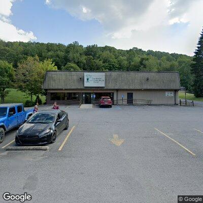 Thumbnail image of the front of a dentist office practice with the name Clay-Battelle Health Services Association which is located in Blacksville, WV