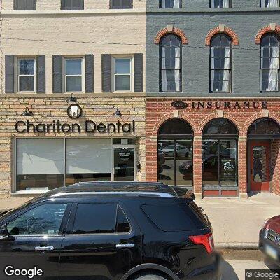 Thumbnail image of the front of a dentist office practice with the name Chariton Dental which is located in Chariton, IA